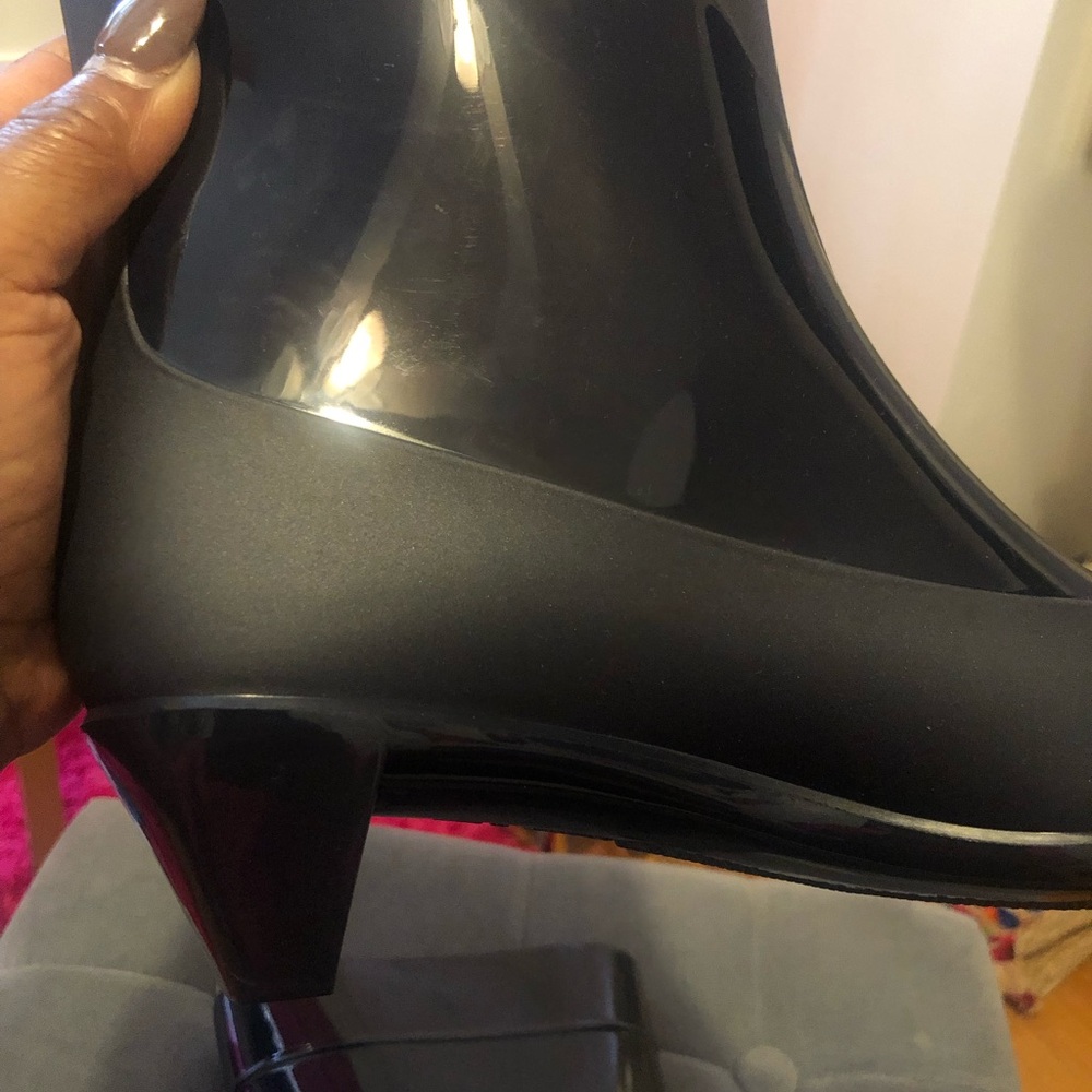 New Jeffrey Campbell Shiny Blue Rain Boots - Picture 6 of 11